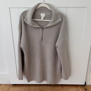 H&M Ribbed Knit Sweater in Cream